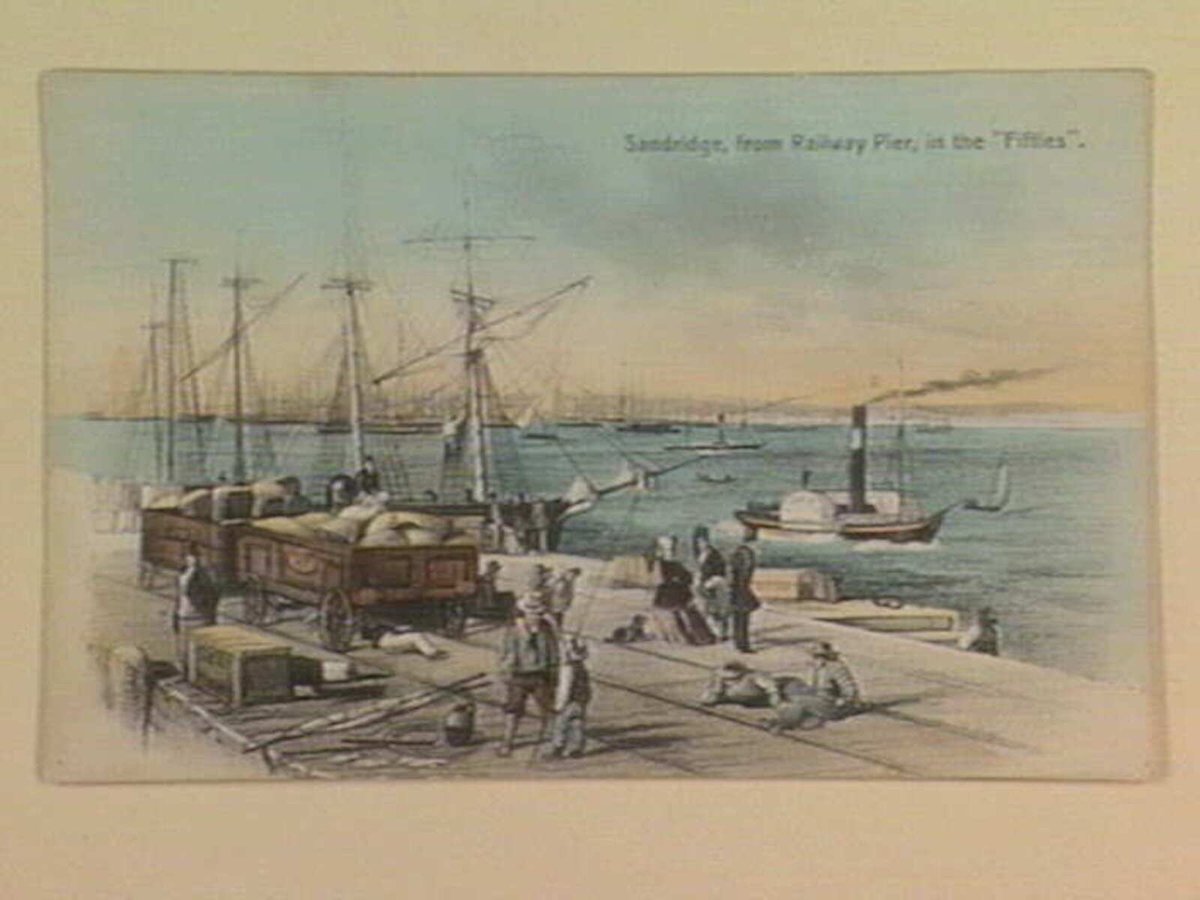 Sandridge, from Railway Pier, in the "Fifties", Port Melbourne (1905–10)