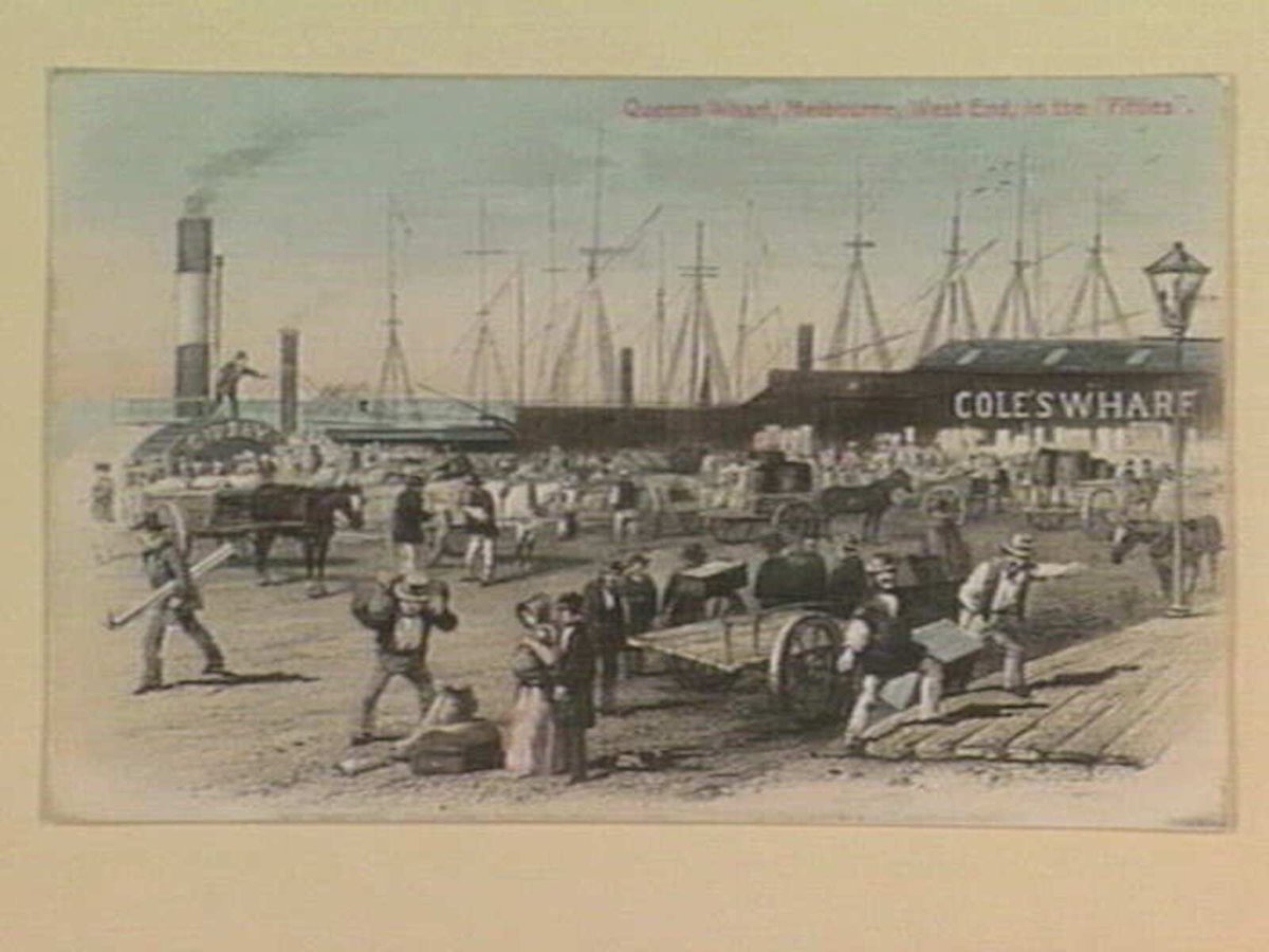 Queens Wharf, Melbourne, West End, in the "Fifties", Melbourne City (1905–10)