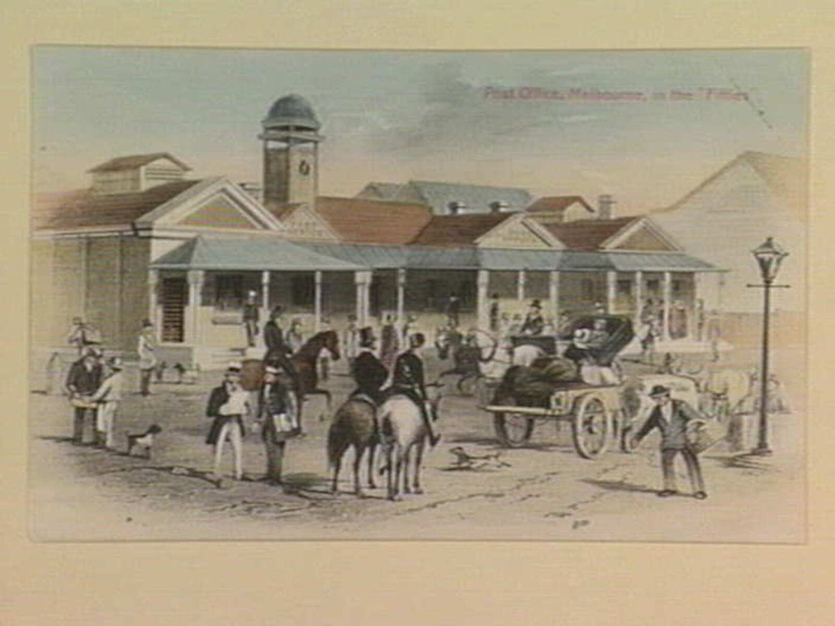Post Office, Melbourne, in the "Fifties" (1905–10)