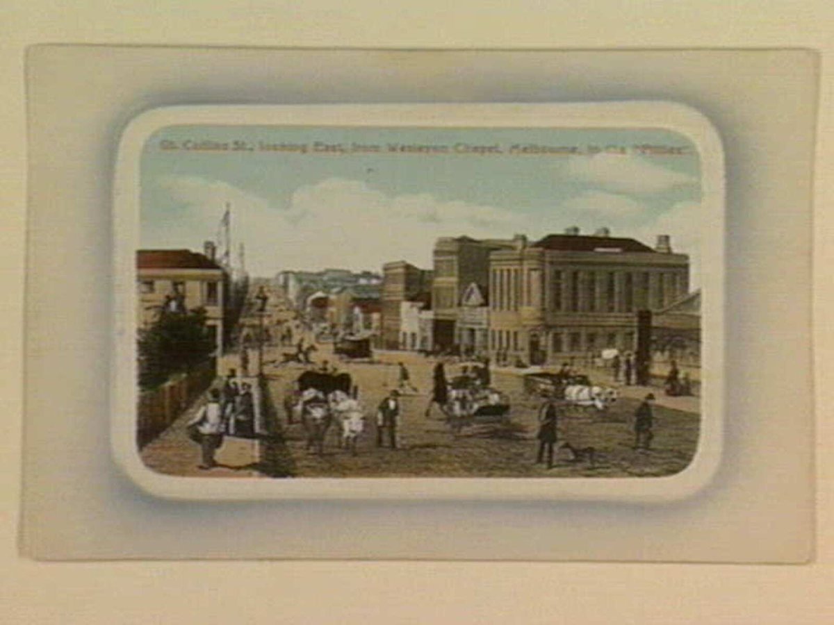 Gt. Collins St., looking East, from Wesleyan Chapel, Melbourne, in the "Fifties", Melbourne City (1905–10)