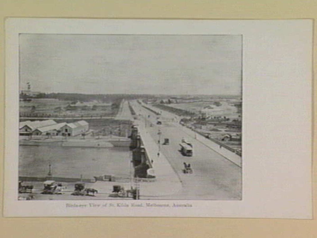 Birds-eye View of St. Kilda Road, Melbourne, Australia, Melbourne City (1895–1915)
