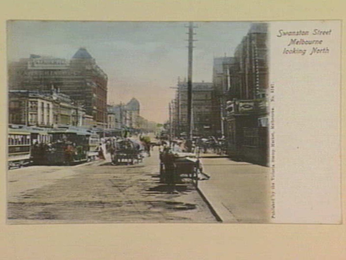 Swanston Street Melbourne looking North, Melbourne City (1895–1915)