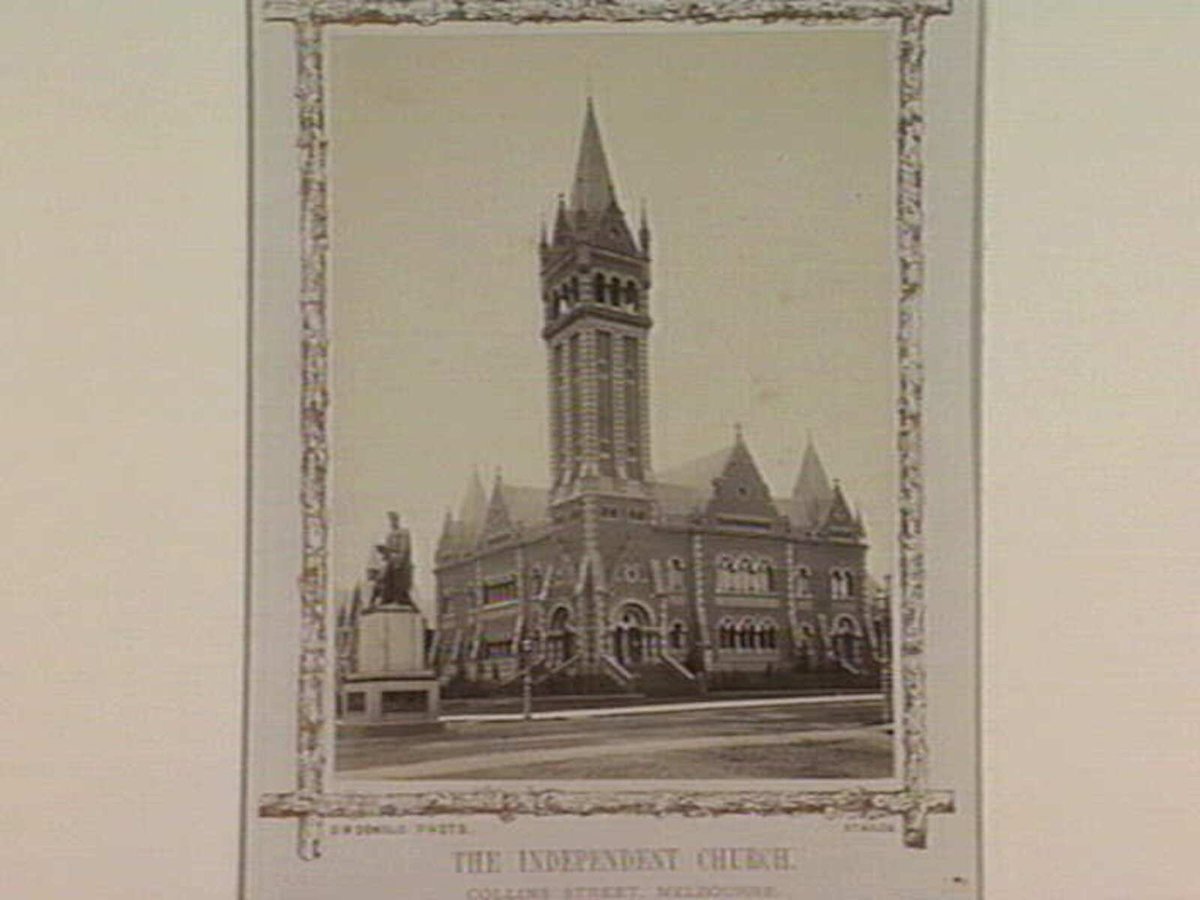 THE INDEPENDENT CHURCH, COLLINS STREET, MELBOURNE, Melbourne City (1865–95)