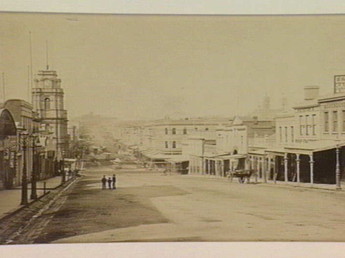 View of southside of Bourke Street West, Melbourne, Melbourne City (c. 1875)