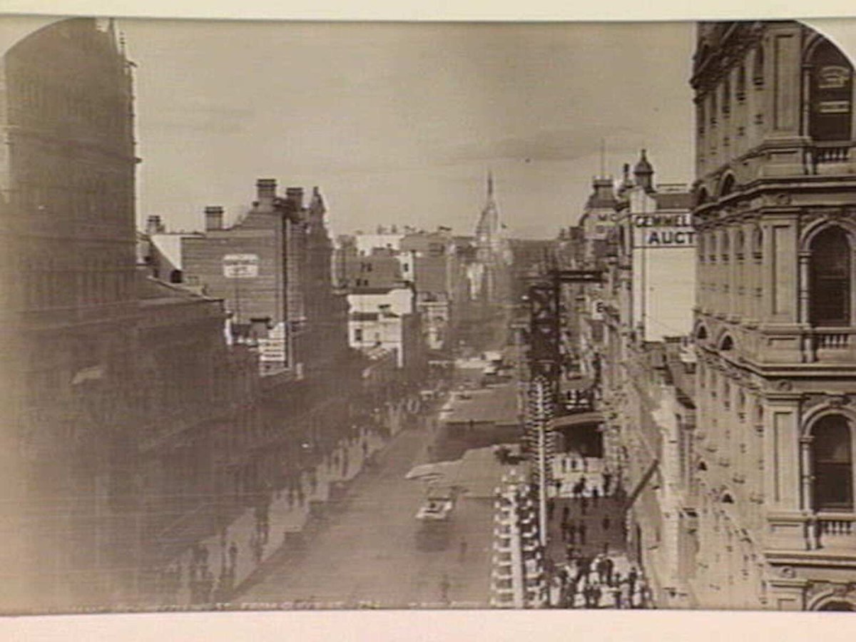 Panoramic view of Collins Street, from Queen Street, [Melbourne, Vic.], Melbourne City (c. 1890)