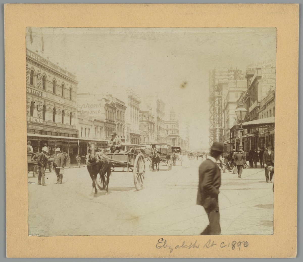 Elizabeth Street, Melbourne, looking south from Bourke Street, Melbourne City (c. 1890)