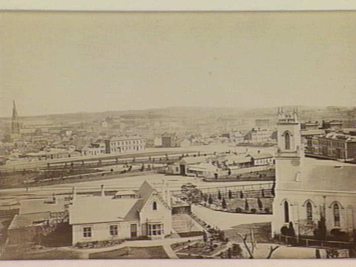 St. Peter's Church & Melbourne from St. Partick's tower, East Melbourne (1869)