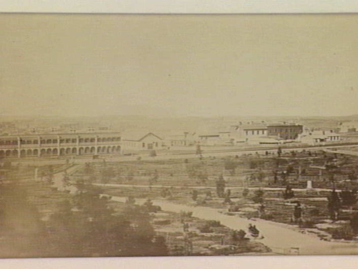 Elevated view of Melbourne, East Melbourne (1869)