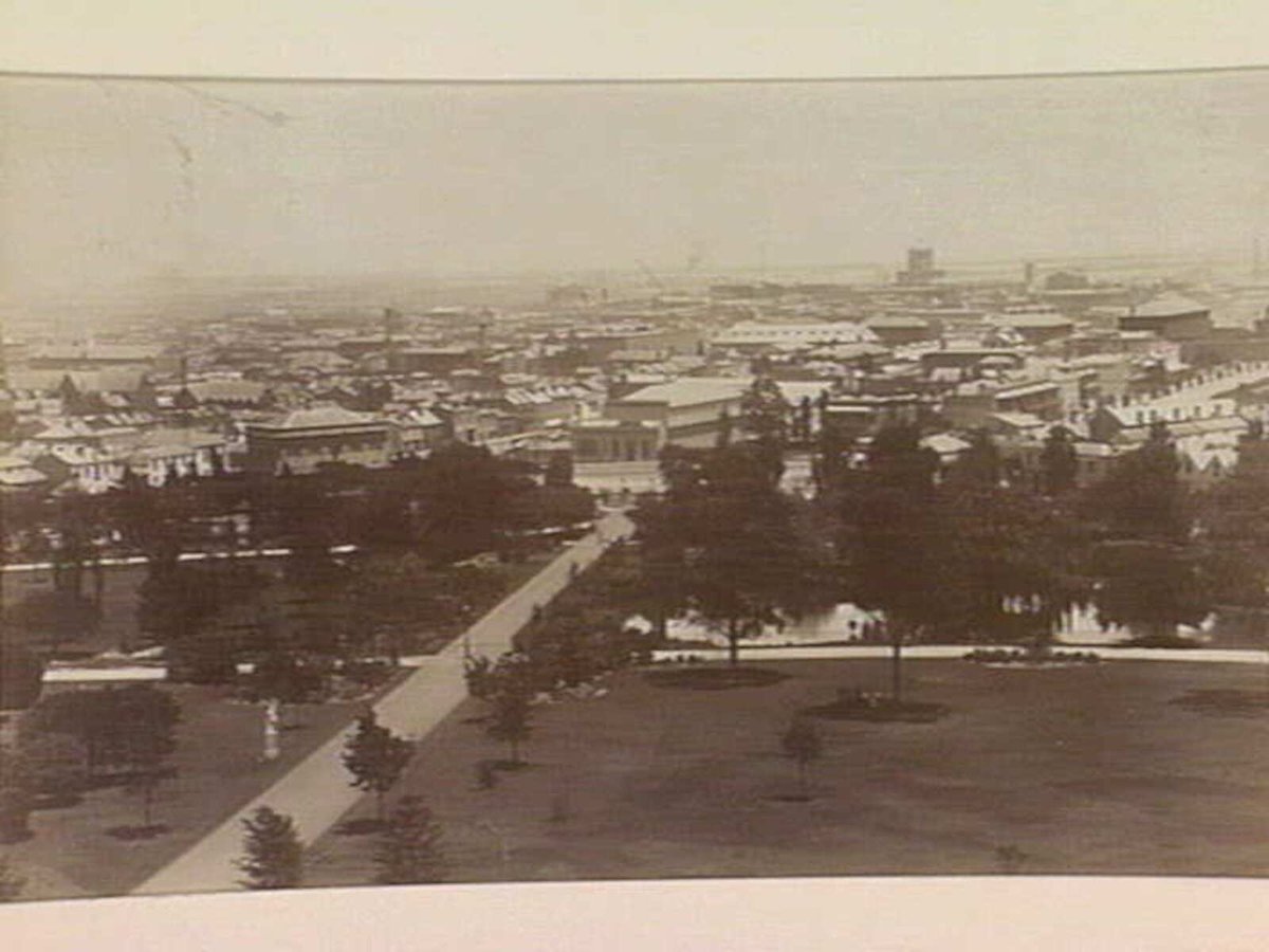 Melbourne from the Exhibition Buildings, Carlton (1883)