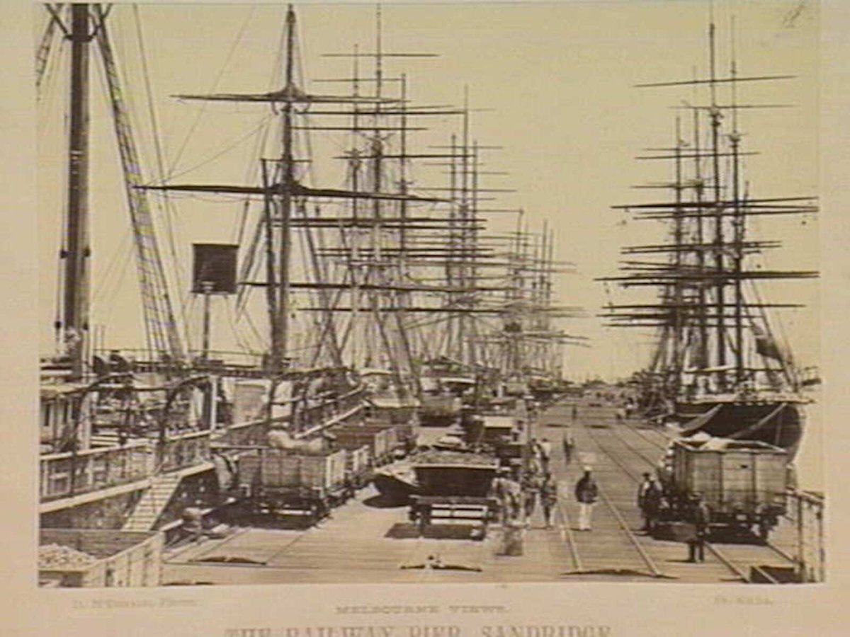 THE RAILWAY PIER, SANDRIDGE, Port Melbourne (c. 1880)