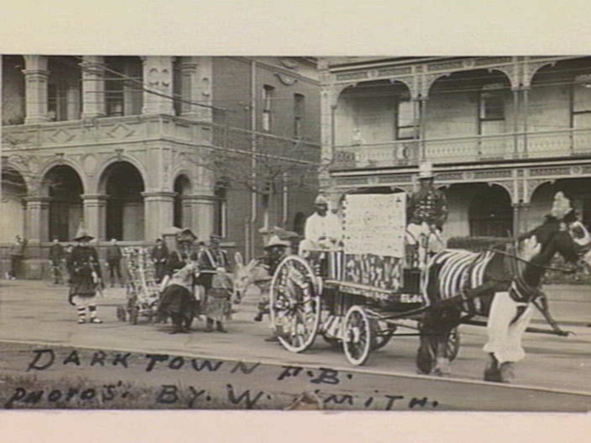 Darktown Fire Brigade, Richmond Volunteer Firemen, in fancy dress costumes (1912)