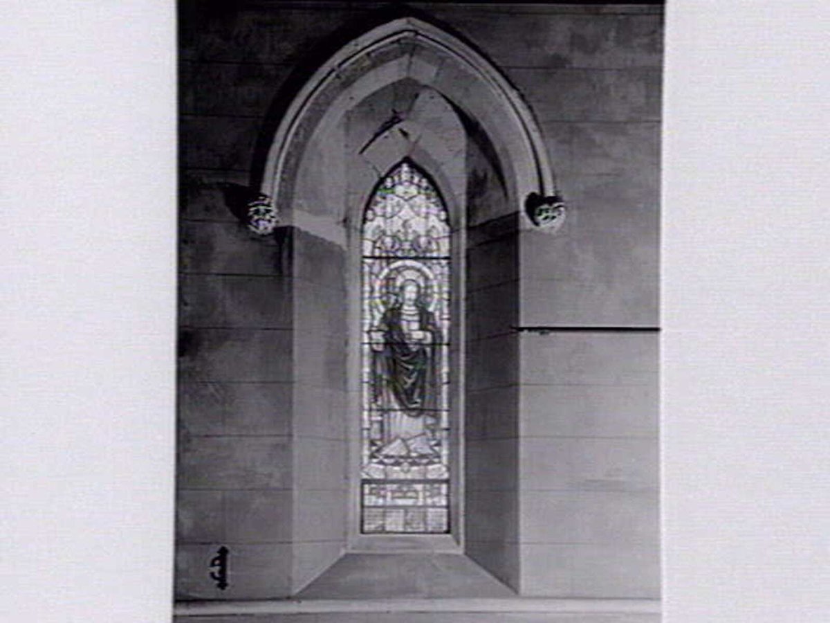 Memorial stained glass window for George Pennicott, Vicar, 1912-34, at Christ Church Anglican church, Acland Street, St. Kilda, St Kilda (1912–34)