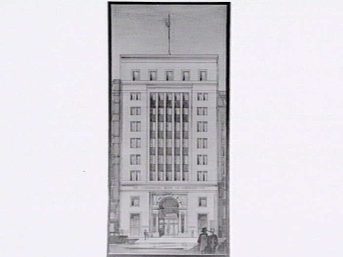 Drawing of Commercial Bank of Australia, 335-339 Collins Street, Melbourne, Melbourne City (c. 1940)