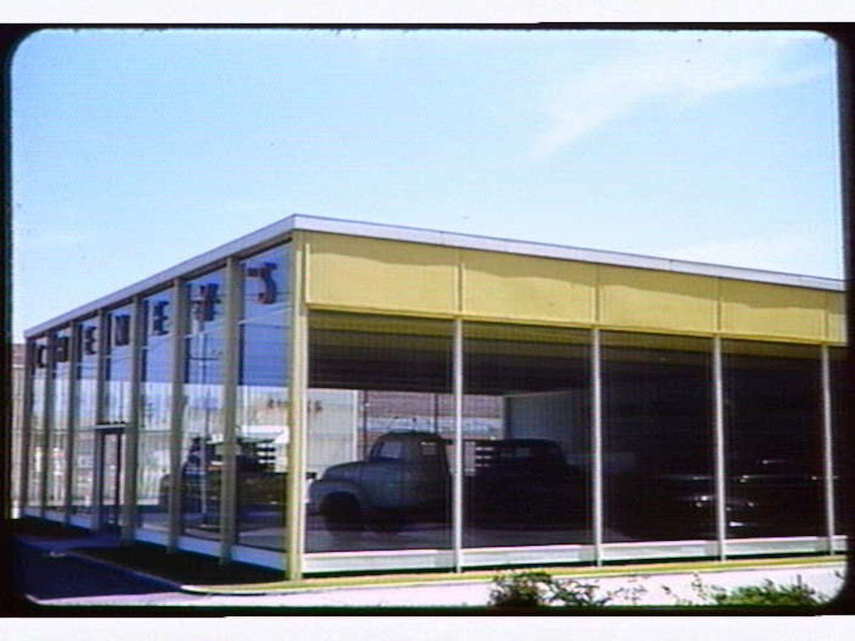 Cheney Pty Ltd Motor Showrooms Sturt St. South Melbourne. Hassell & McConnell. 1954