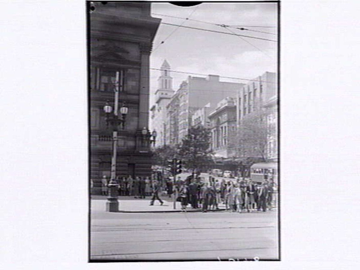 Collins & Swanston Sts. corner, Melbourne (1948)