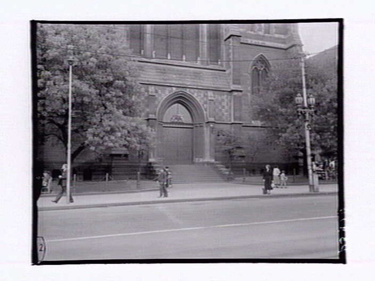 St. Paul's Cathedral, doorway, Melbourne, Melbourne City (1954)