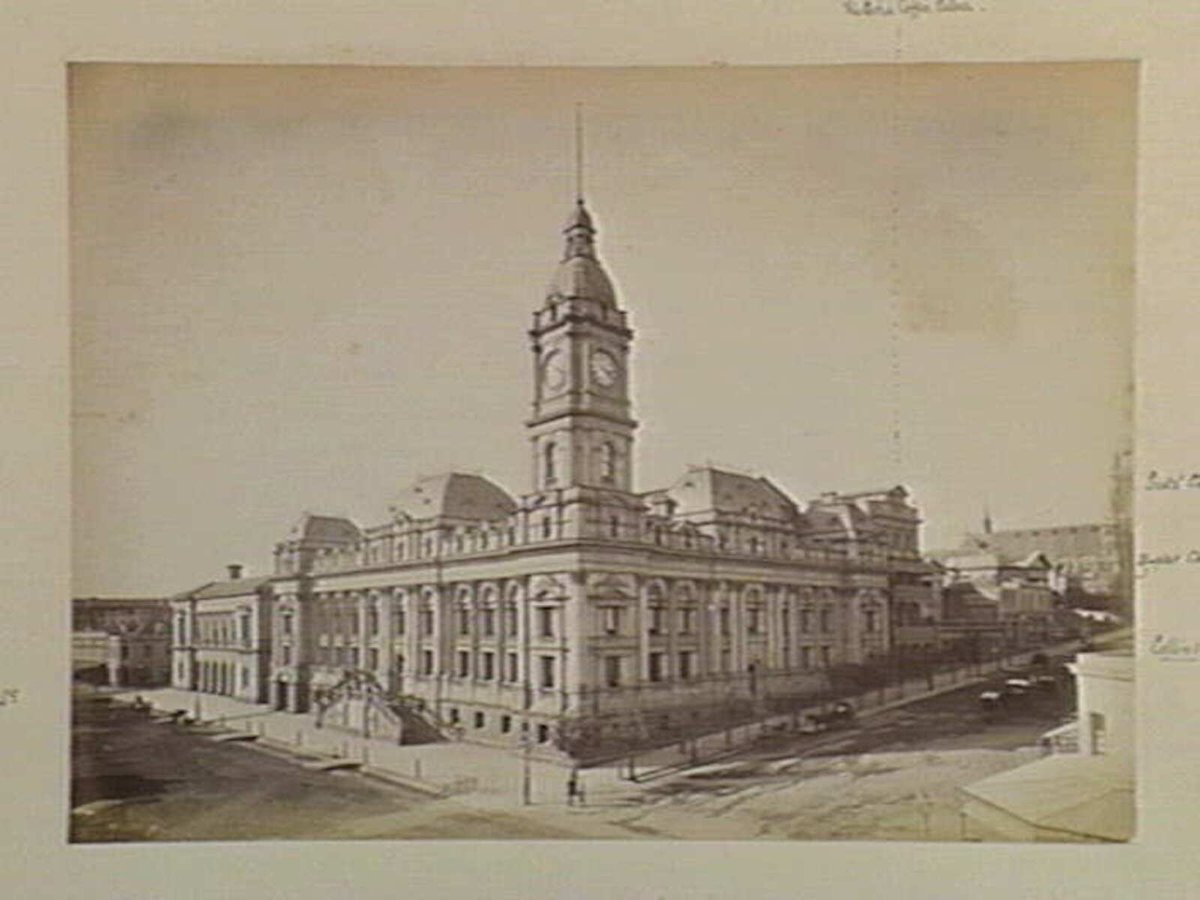 Town Hall. Corner of Swanston St. & Collins St. East, Melbourne City (c. 1880)