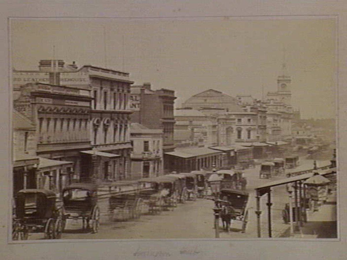 Swanston Street, looking south, Melbourne City (1872–76)