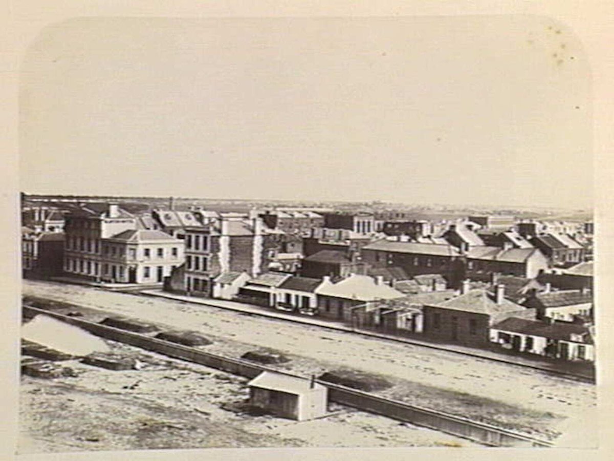 Melbourne, from the top of the Houses of Parliament (c. 1860)