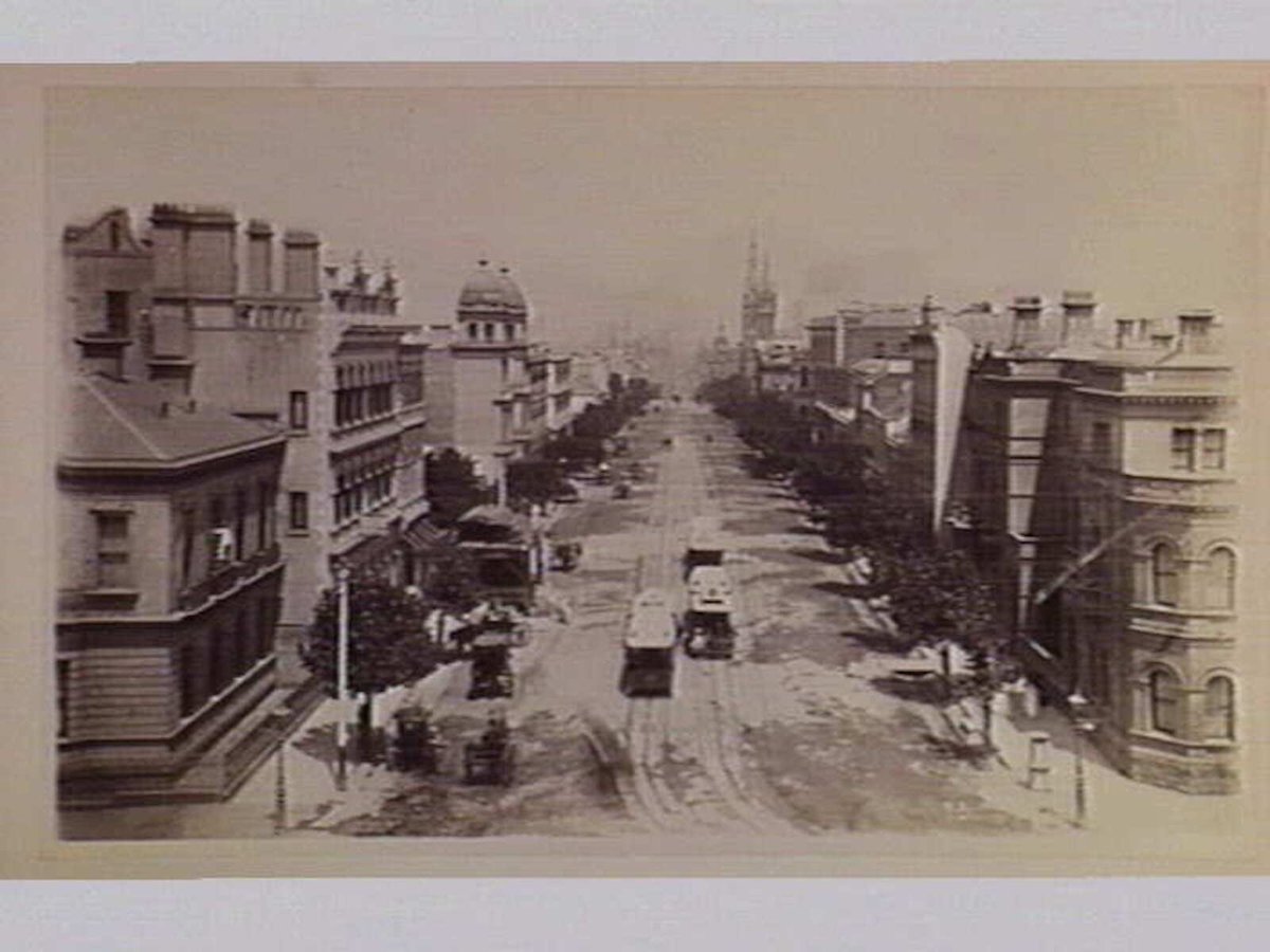 East End of Collins St. looking West, Melbourne City (1890)