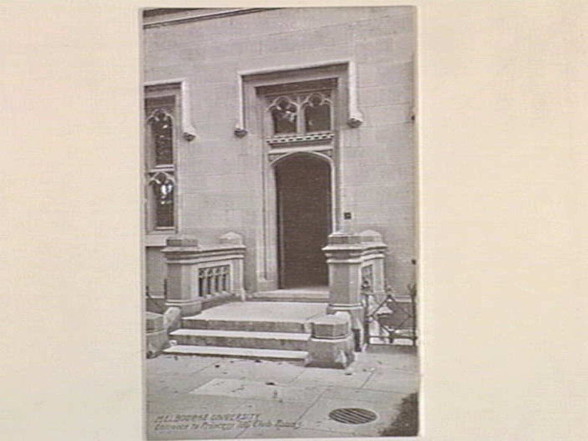 MELBOURNE UNIVERSITY Entrance to Princess Ida Club Rooms, Parkville (c. 1909)
