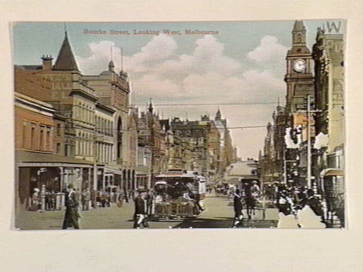 Bourke Street, Looking West, Melbourne, Melbourne City (c. 1907)