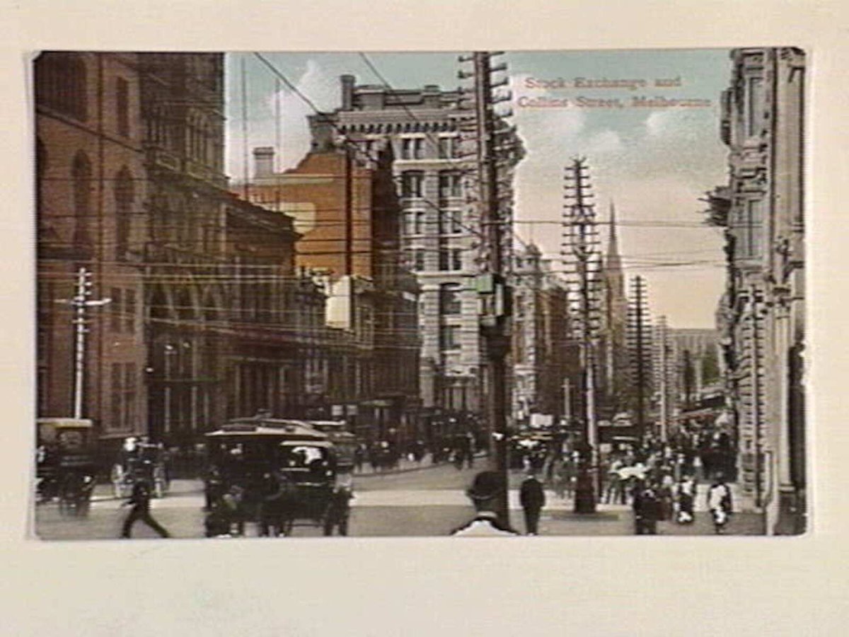 Stock Exchange and Collins Street, Melbourne, Melbourne City (c. 1907)