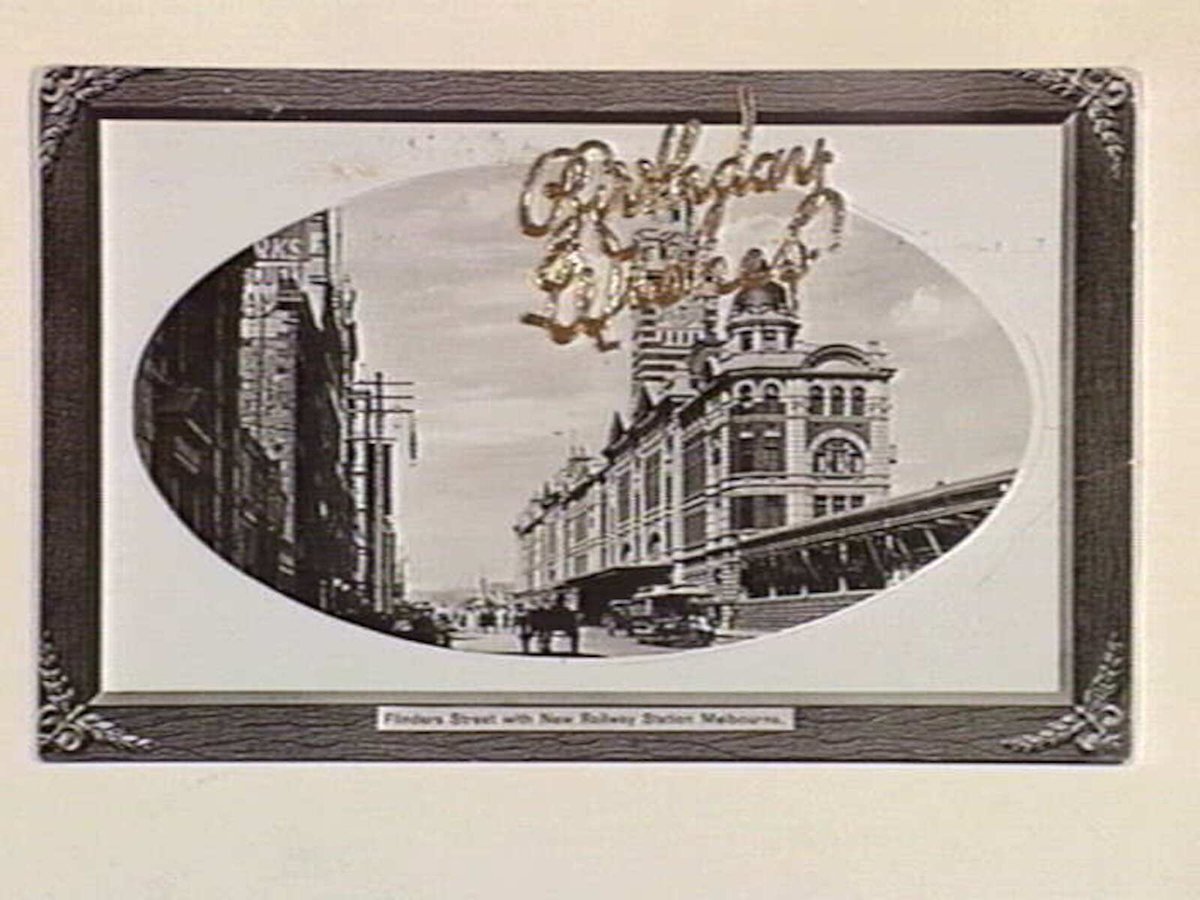 Flinders Street with New Railway Station Melbourne, Melbourne City (c. 1907)