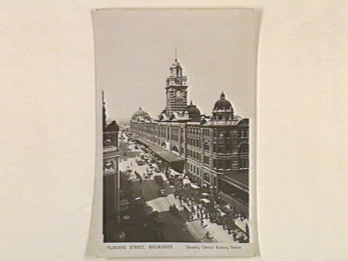 FLINDERS STREET, MELBOURNE Showing Central Railway Station, Melbourne City (c. 1922)