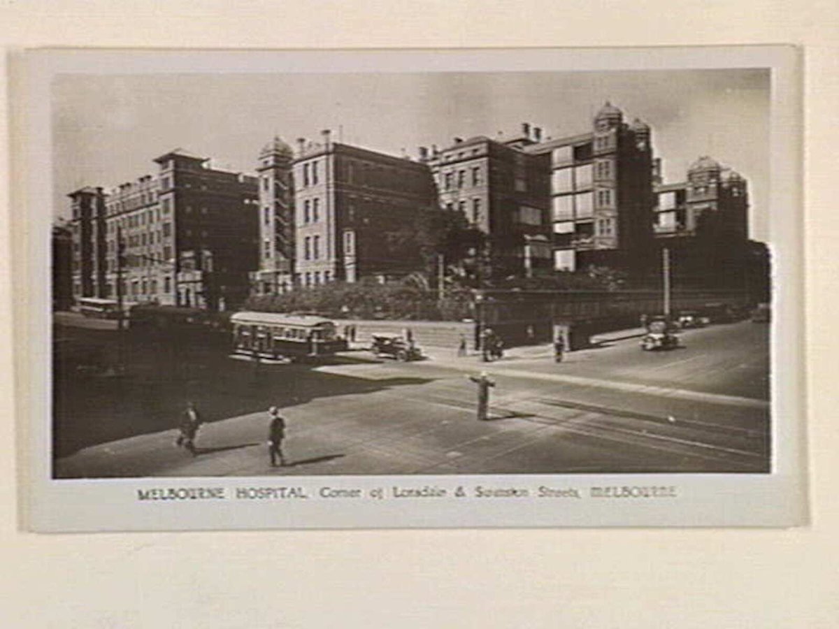 MELBOURNE HOSPITAL Corner of Lonsdale & Swanston Streets, MELBOURNE, Melbourne City (c. 1922)
