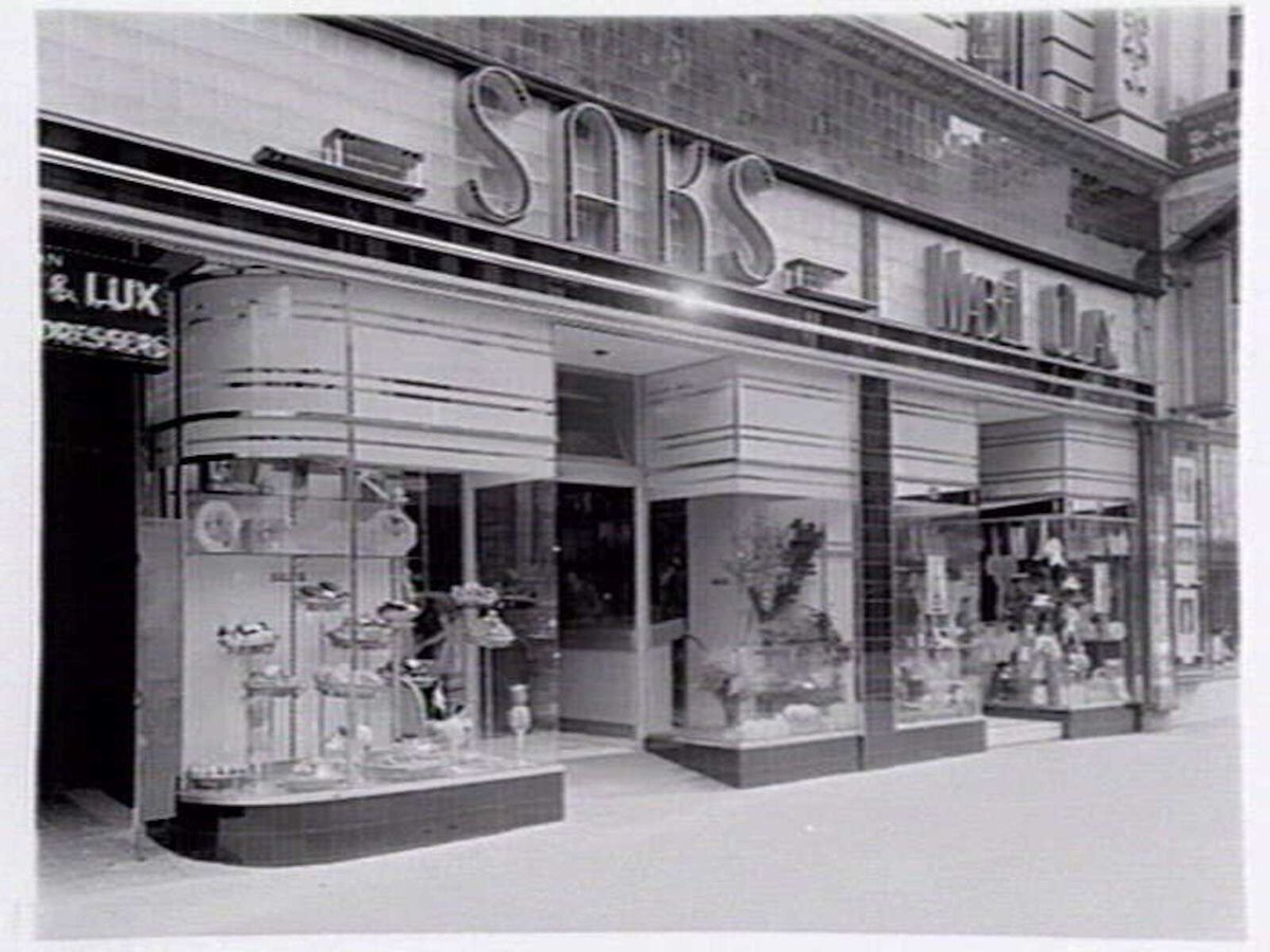 Saks Food Store, 296 Collins St., and Mabel Clay Lingerie, 294 Collins St, Melbourne City (1937)