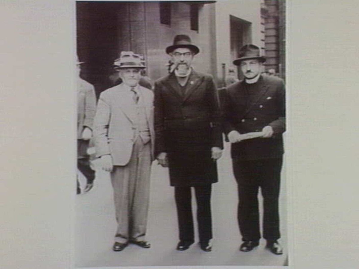 1938 - Theo Polites with Archbishop Evangelinidis and another priest in Melbourne