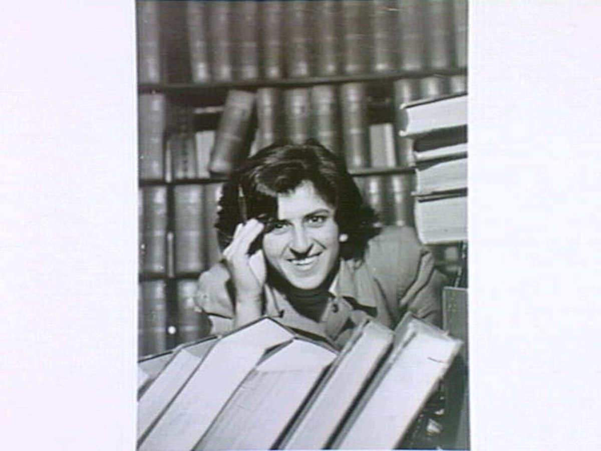 Rita Kolios at Melbourne University July 1946, Parkville