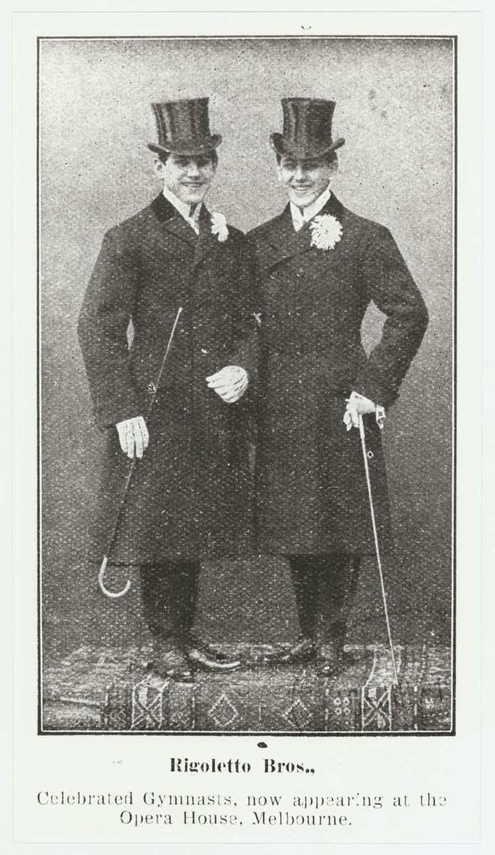Rigoletto Bros. [i.e. Brothers], celebrated gymnasts, now appearing at the Opera House, Melbourne (1900–99)