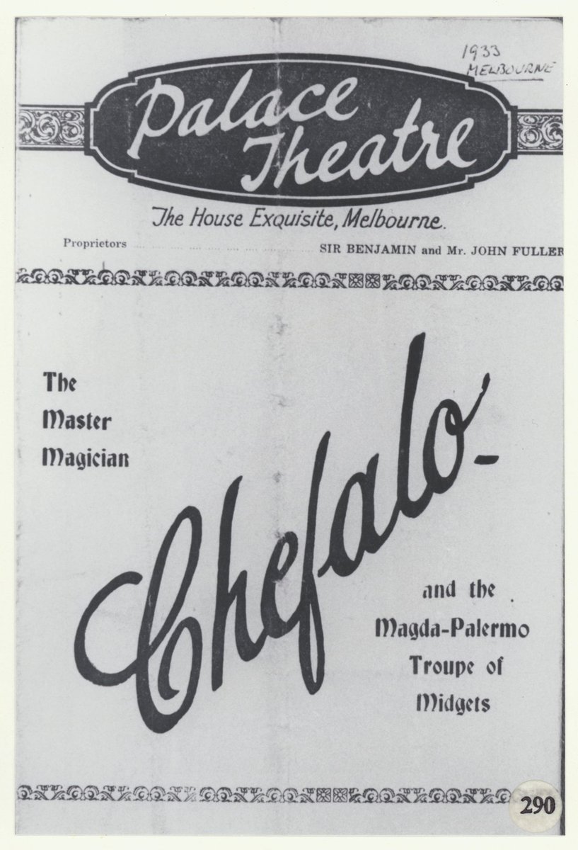Photograph of programme cover for Chefalo in Melbourne (1900–99)