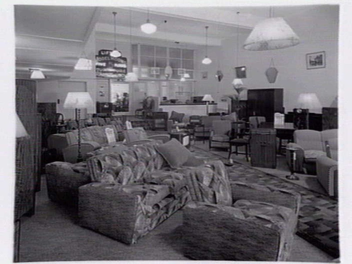 Interior, furniture store, possibly Amalgamated retailers, Collingwood (c. 1940)