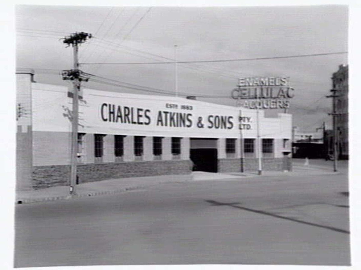 Charles Atkins and Sons Pty Ltd, paint manufacturers, Clarendon Street, South Melbourne (c. 1940)