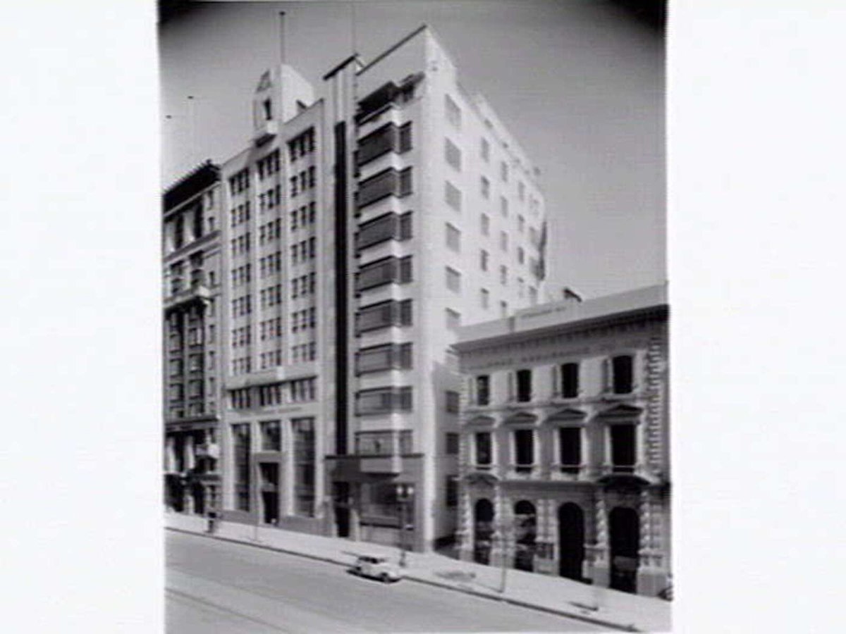 Buildings in Collins Street, north side between Queen and William Street, Melbourne, Melbourne City (c. 1940)