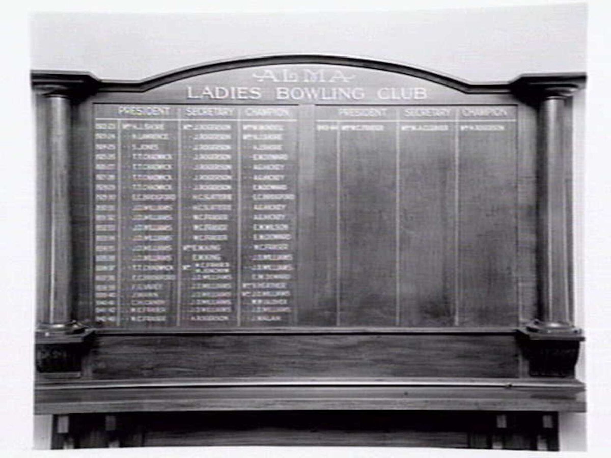 Roll of Honour from the Alma Bowling Club, Wilkes Street, North Caulfield, Caulfield North (c. 1945)