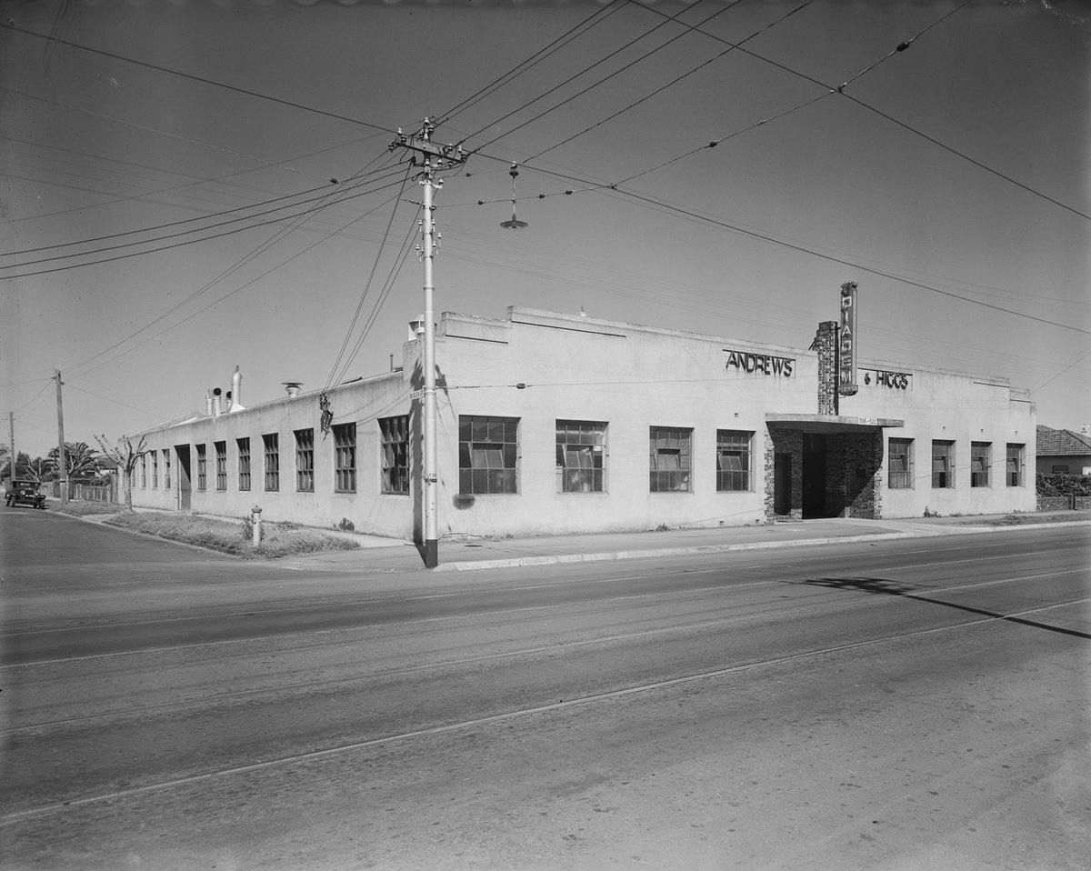 Andrews & Higgs, sheet metal workers, 518-22 Glenhuntly Rd., Caulfield South, showing exterior of building (1948)