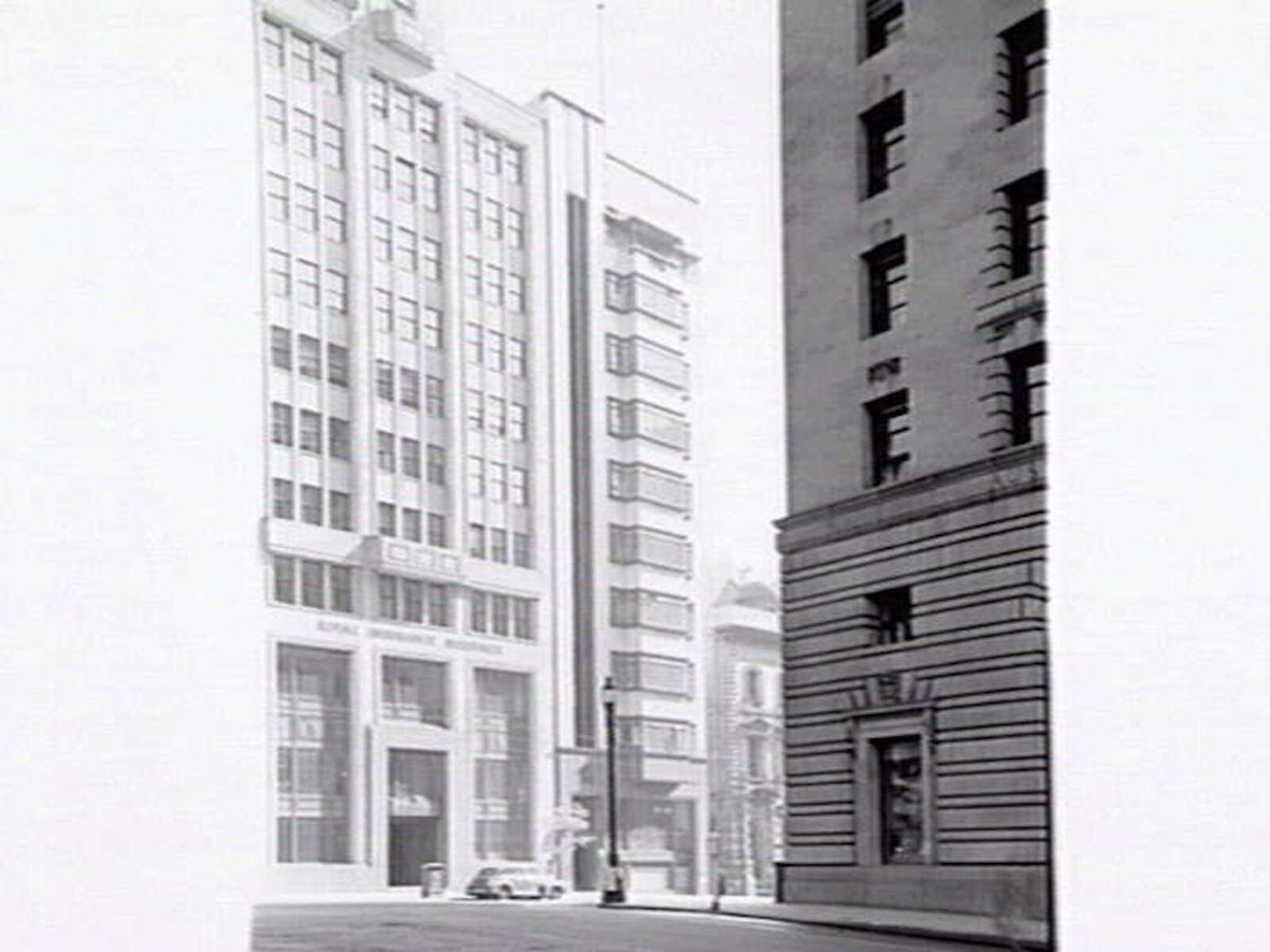 State Insurance building, 412 Collins St. and 414 Collins St., Royal Insurance building, Melbourne City (1948)