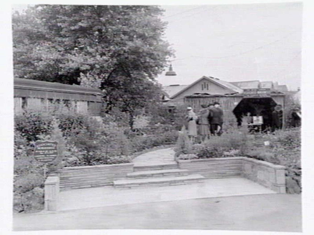 1949 Flower Show, showing outdoor display by Associated Nurseries of 366 St. Kilda Rd., Melbourne, Melbourne City