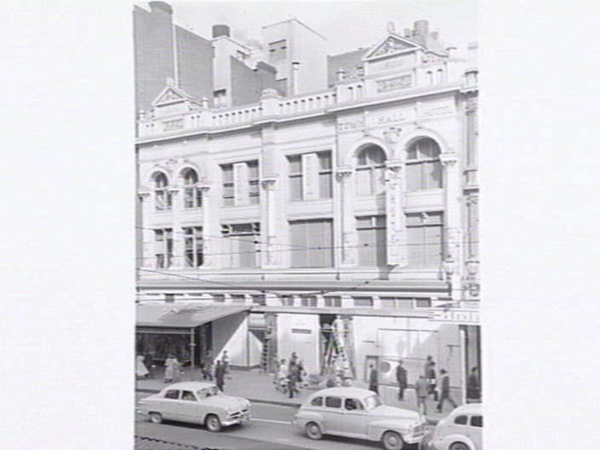 Town Hall Hotel, 67 Swanston Street, Melbourne, during renovation, Melbourne City (c. 1950)