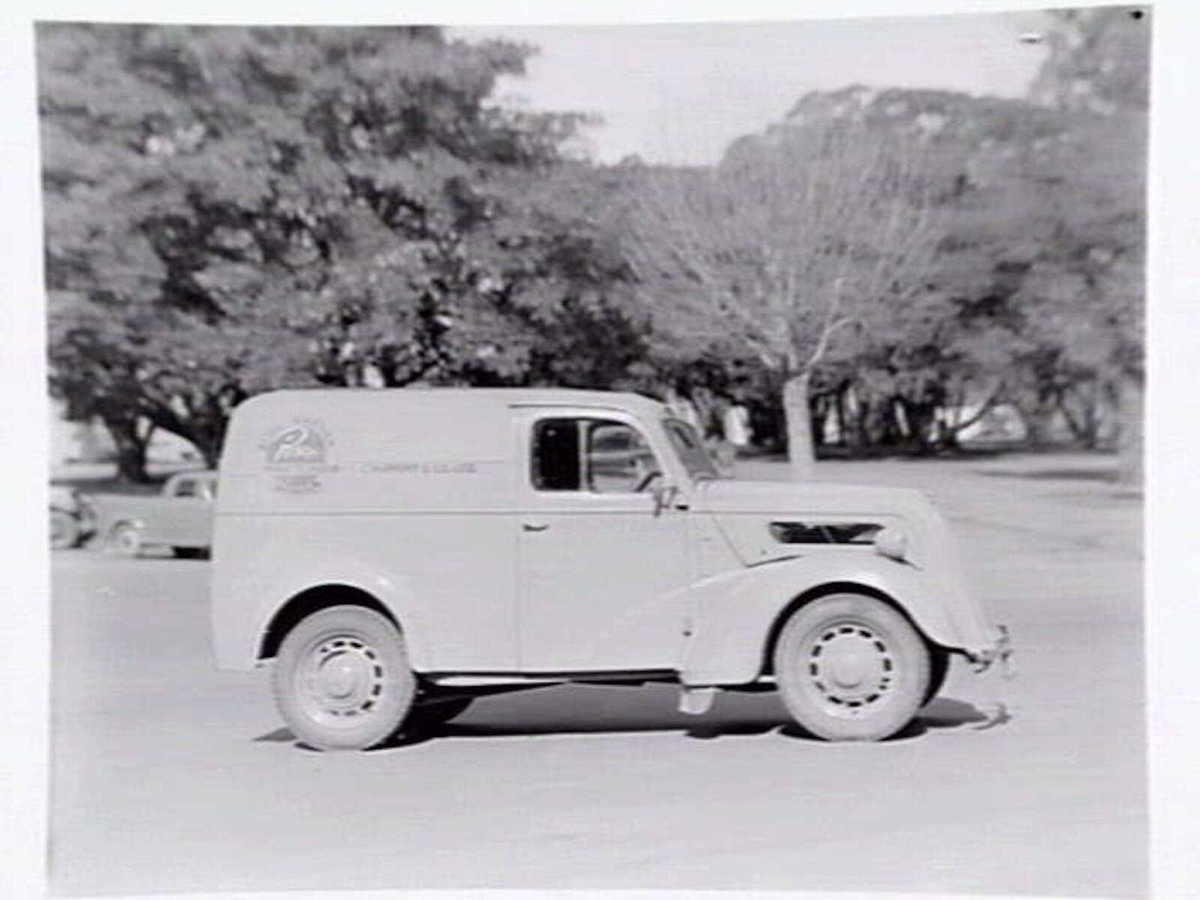Truck advertising Borg Warner Corporation, Pesco Products division, belonging to C. Huppert & Co. Ltd., 193 Bouverie Street, Carlton (c. 1950)