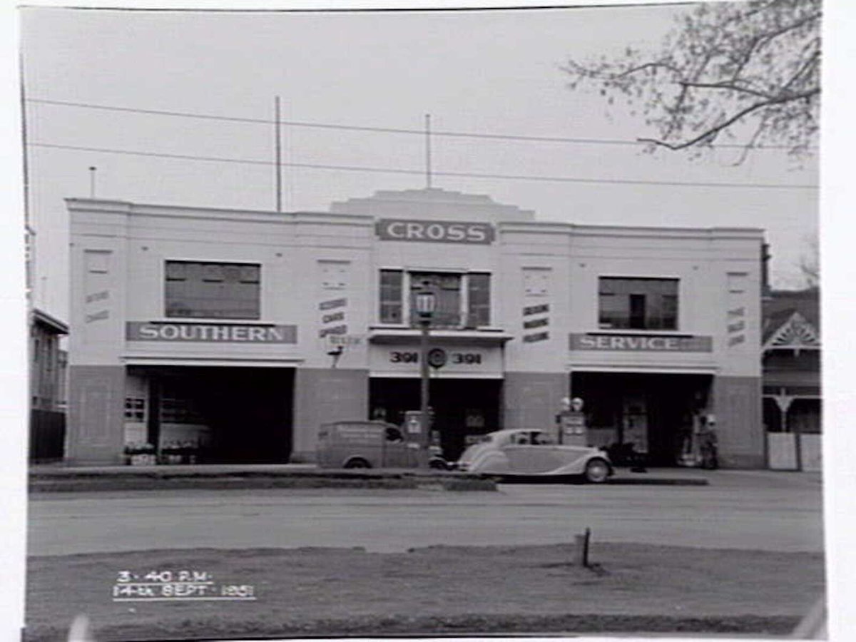 Southern Cross Service P/L Service Station, Toorak Road, South Yarra, Vic (1951)