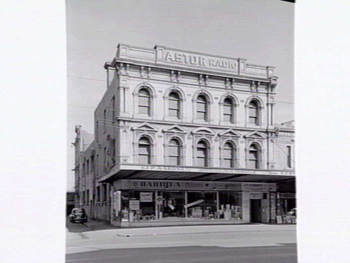 Exterior, J. P. Aarons, Radio Showroom, probably 191 Barkly Street, Footscray (c. 1952)