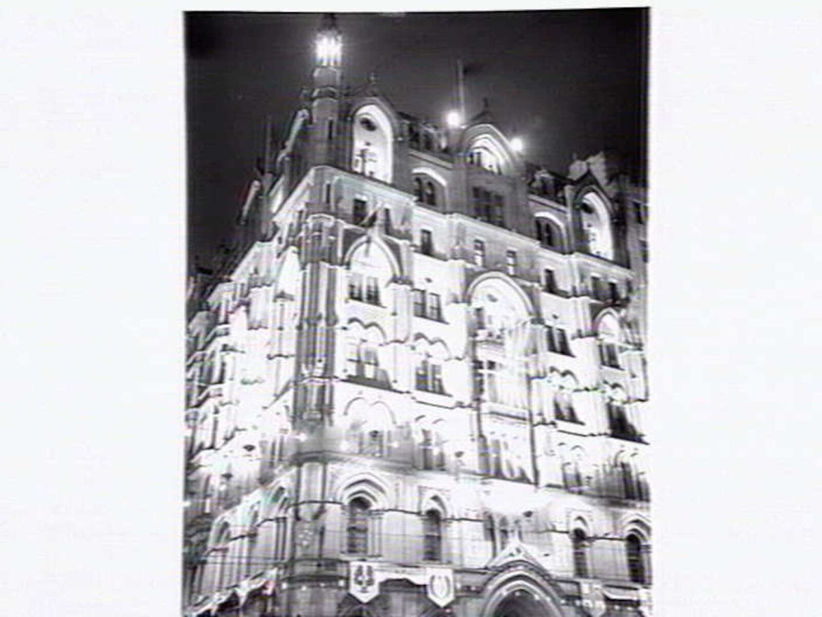 Gothic style building on the corner of Queen and Collins Sts., Melbourne (1954)