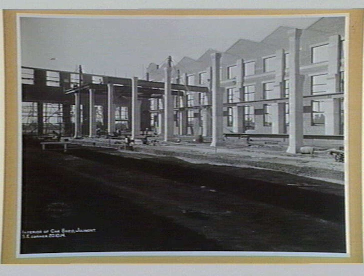Interior of Car Shed, Jolimont. S.E. corner (1914)