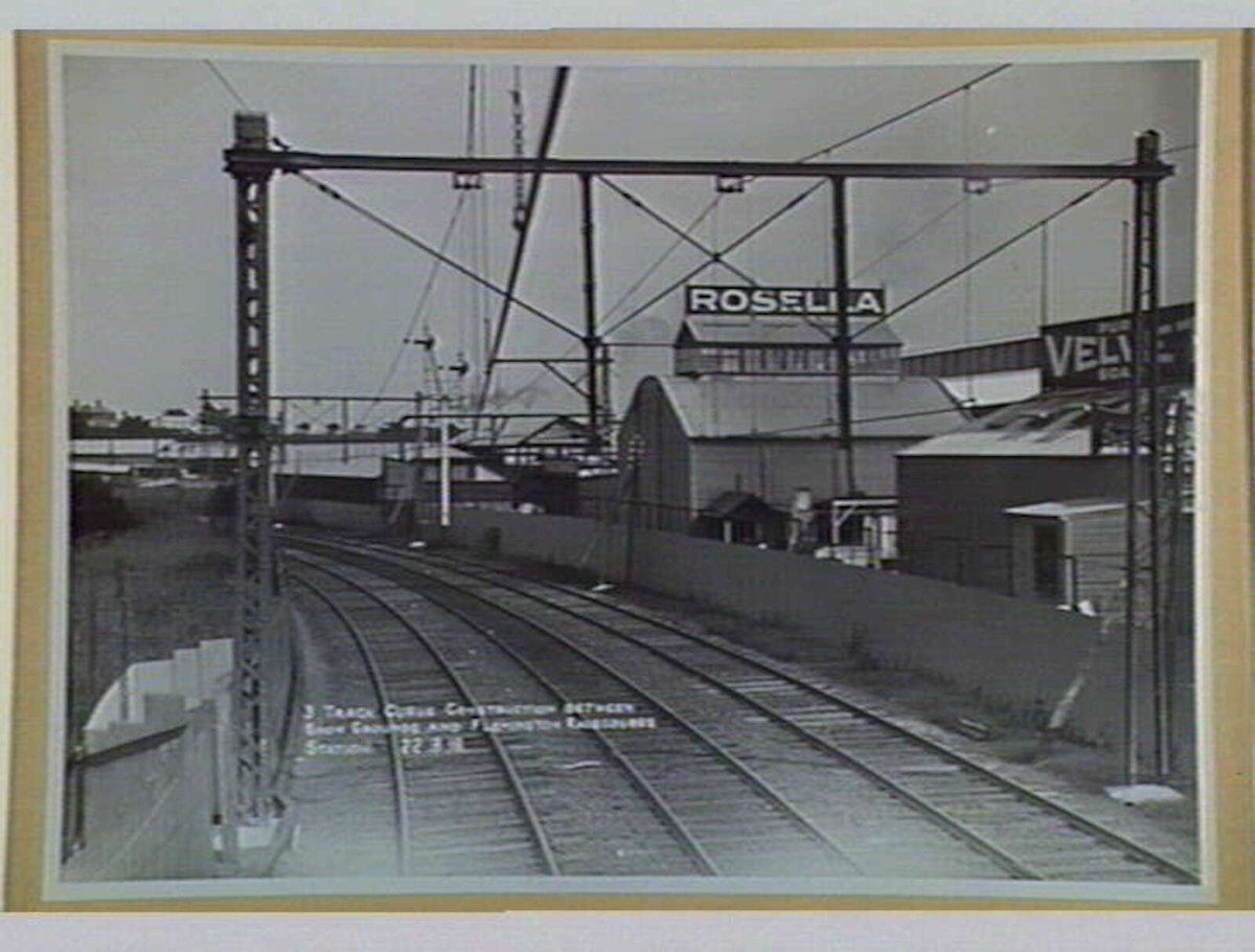 3 Track Curve Construction Between Show Grounds and Flemington Racecourse Station (1916)