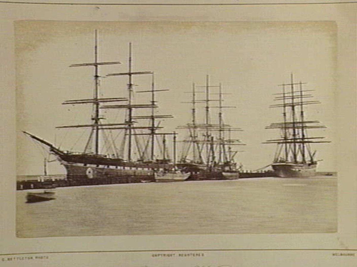 Yarra Wharf, Geelong, 45 Miles S.W. from Melbourne, Yarra River (c. 1880)